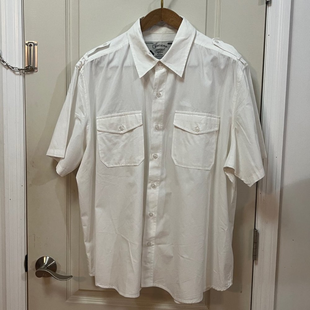 Jacamo Men's XL 100% Cotton S/S Button Down Shirt White.